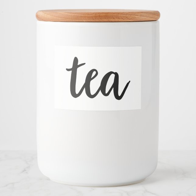 White Ceramic Kitchen Canisters Home Food Storage  Food Label (Front)