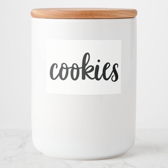 White Ceramic Kitchen Canisters Home Food Storage  Food Label (Front)
