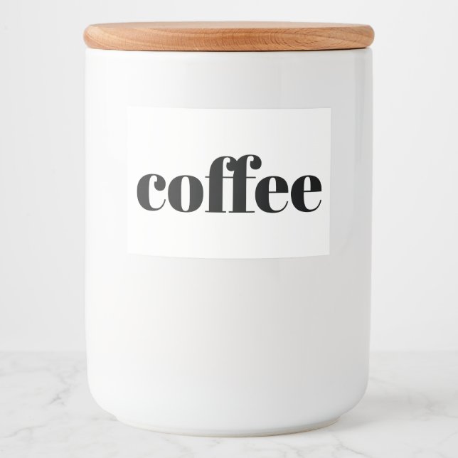 White Ceramic Kitchen Canisters Home Food Storage  Food Label (Front)