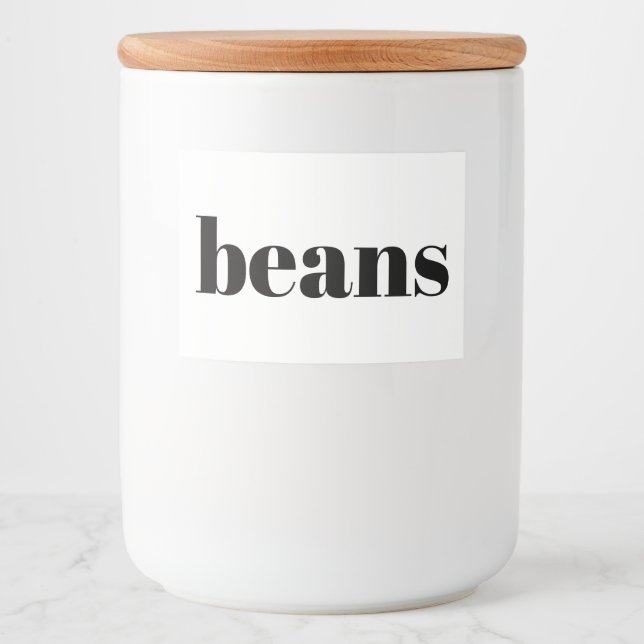 White Ceramic Kitchen Canisters Home Food Storage  Label (Front)