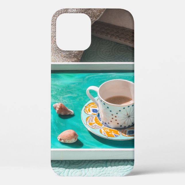 White ceramic mug on white serving tray Case-Mate iPhone case (Back)