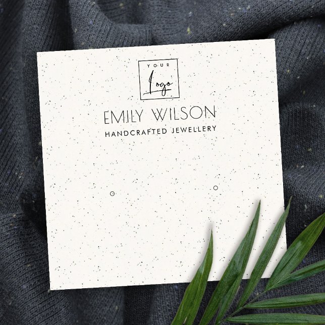 WHITE CERAMIC TEXTURE STUD EARRING DISPLAY LOGO SQUARE BUSINESS CARD (Creator Uploaded)