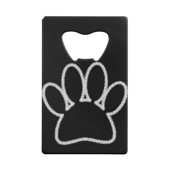 White Chalk Line Dog Paw Print (Back)
