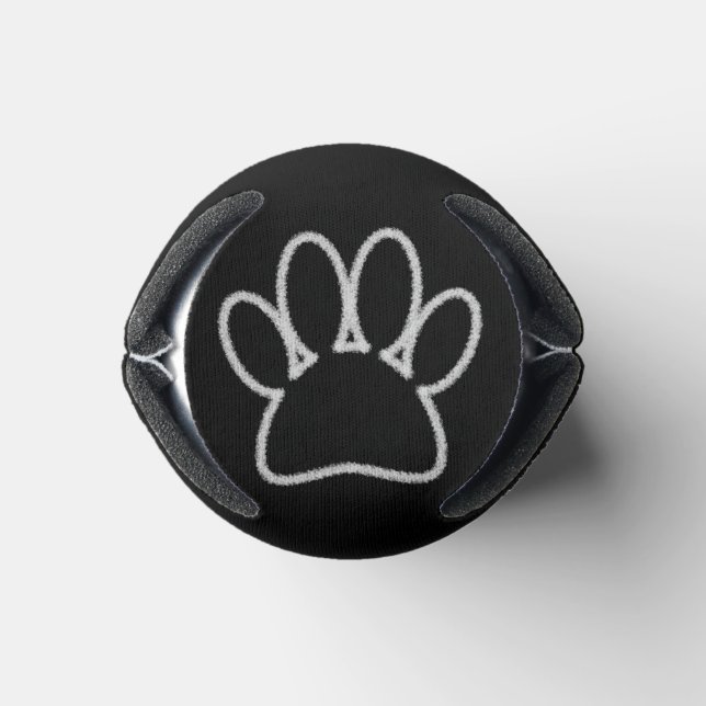 White Chalk Line Dog Paw Print Can Cooler (Bottom)