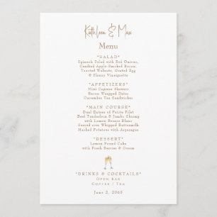 White Champagne Toast II Engagement Party Menu