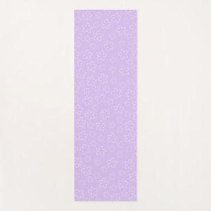 White Cherry Blossom & Lilac Heart Yoga Mat