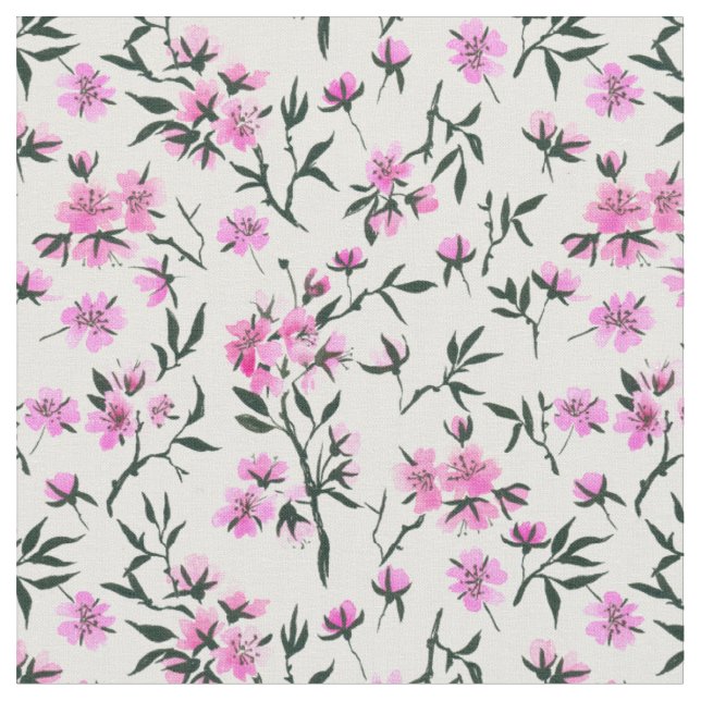 White cherry blossom on white fabric (Close Up)