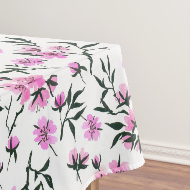 White cherry blossom on white tablecloth (In Situ)