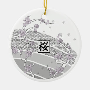 White Cherry Blossom Tree Ceramic Tree Decoration