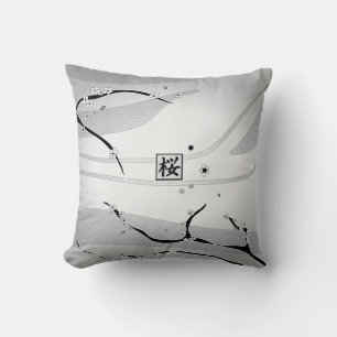 White Cherry Blossom Tree Cushion