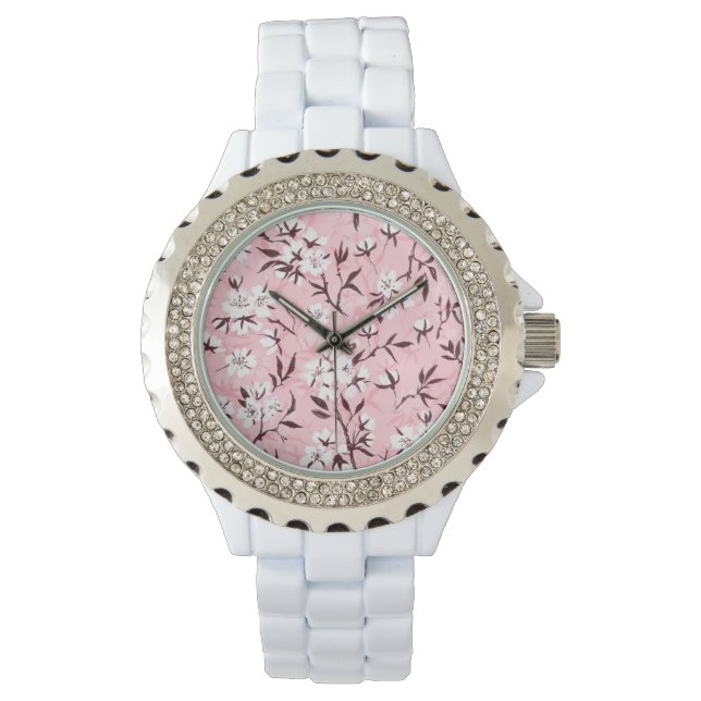 White cherry blossom watch (Front)