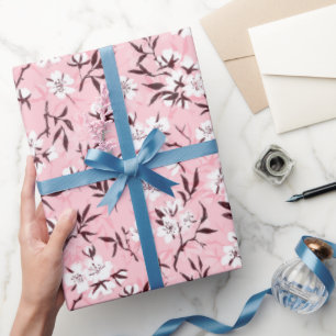 White cherry blossom wrapping paper