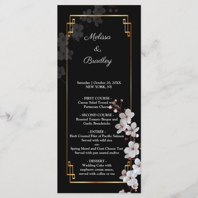 white Cherry Blossoms &golden Frame Programme (Front)