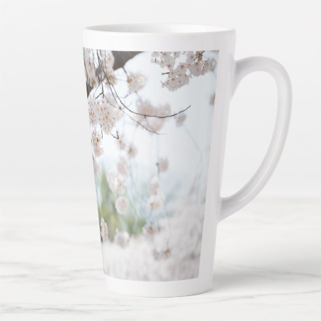 White Cherry Blossoms Latte Mug (Right)