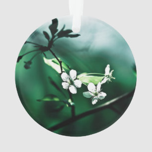 White Cherry Blossoms Ornament