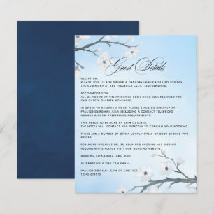 White Cherry Blossoms Wedding Guest Details Enclos Enclosure Card