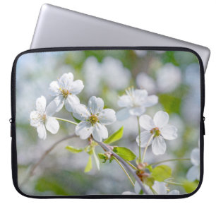 White Cherry Flower Laptop Sleeve
