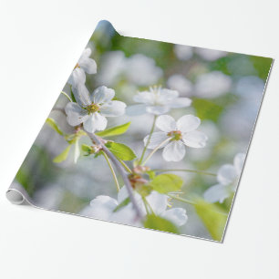 White Cherry Flower Wrapping Paper