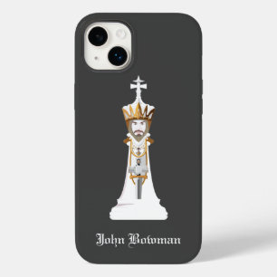 White Chess king / Personalised Name Case-Mate iPh Case-Mate iPhone 14 Plus Case