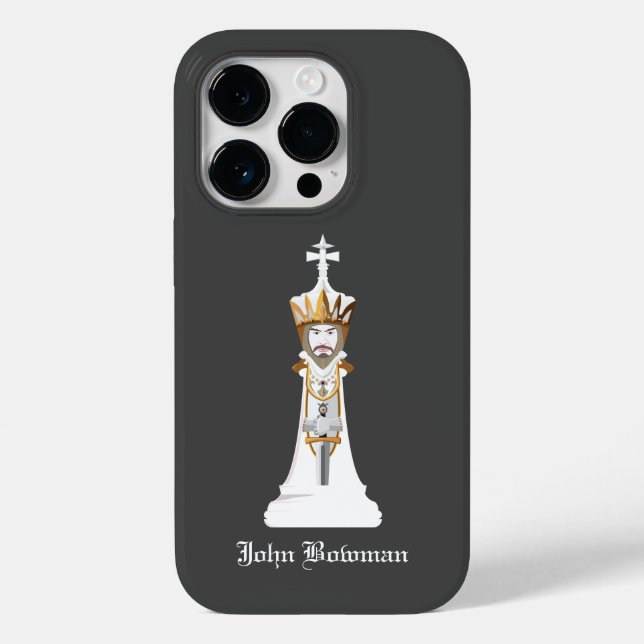 White Chess king / Personalised Name Case-Mate iPh iPhone Case (Back)