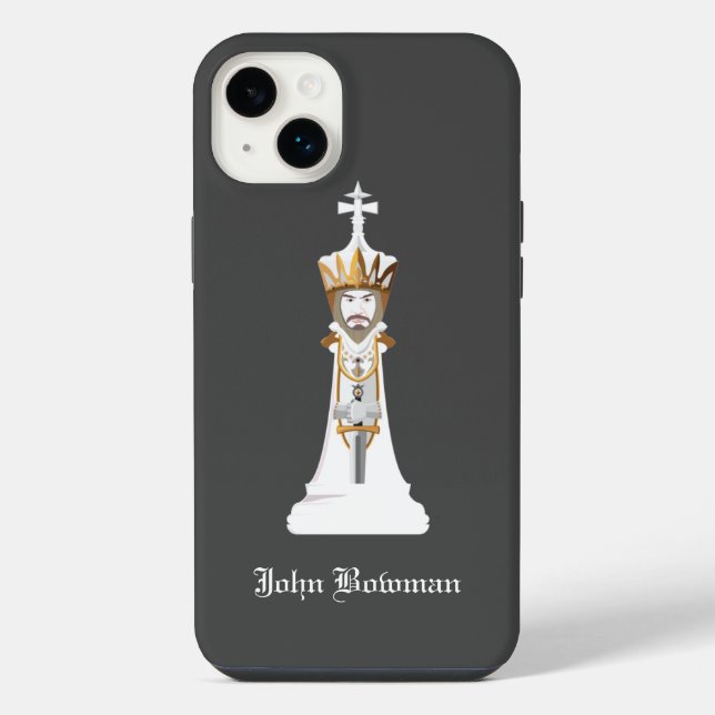 White Chess king / Personalised Name Case-Mate iPh iPhone Case (Back)