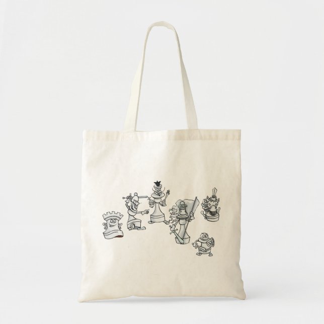 White Chessmen ready for War Tote Bag (Front)