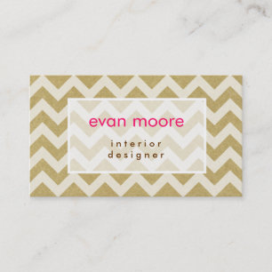 White Chevron Business cards