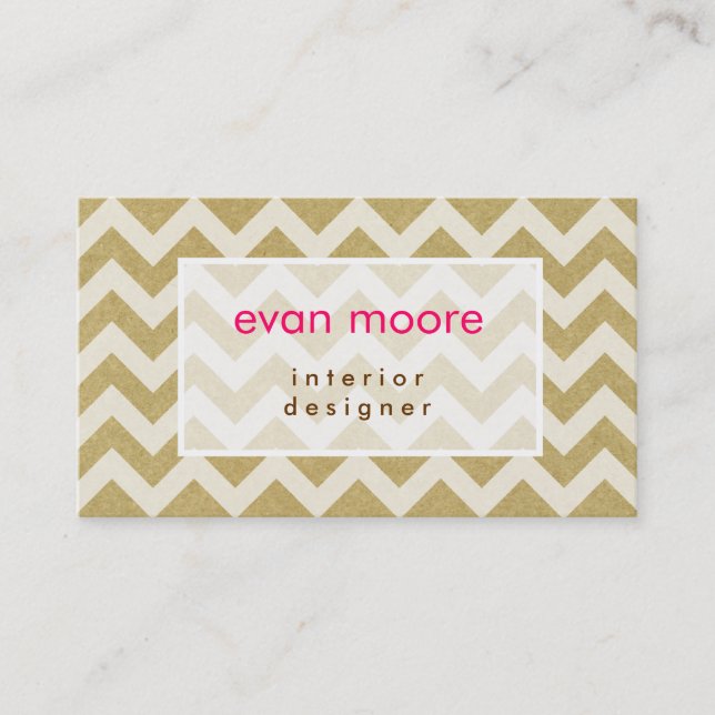 White Chevron Business cards (Front)