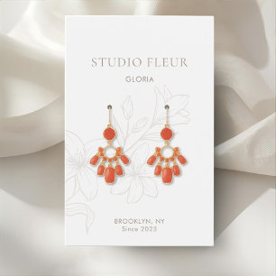 White   Chic Floral Earrings Display Profile Card
