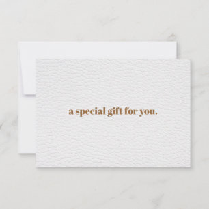 White Chic Plain Elegant Leather Look Gift Card
