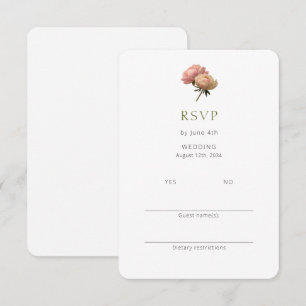White   Chic Rose Wedding RSVP Enclosure Card