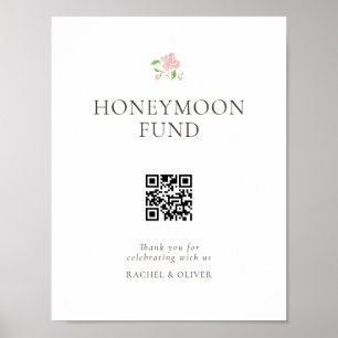 White Chic Wedding Honeymoon Fund Poster
