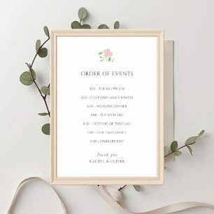 White   Chic Wedding ORDER OF EVENTS Poster