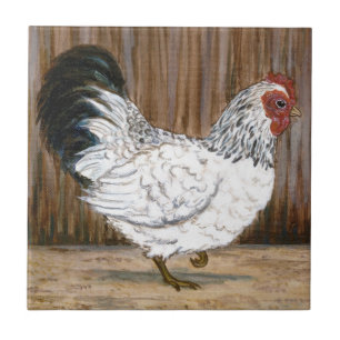 White Chicken Ceramic Tile