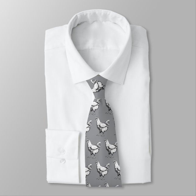 White chicken drawing  tie (Tied)