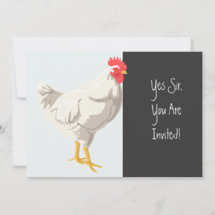 White Chicken Invitation