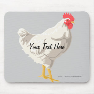 White Chicken Mouse Mat
