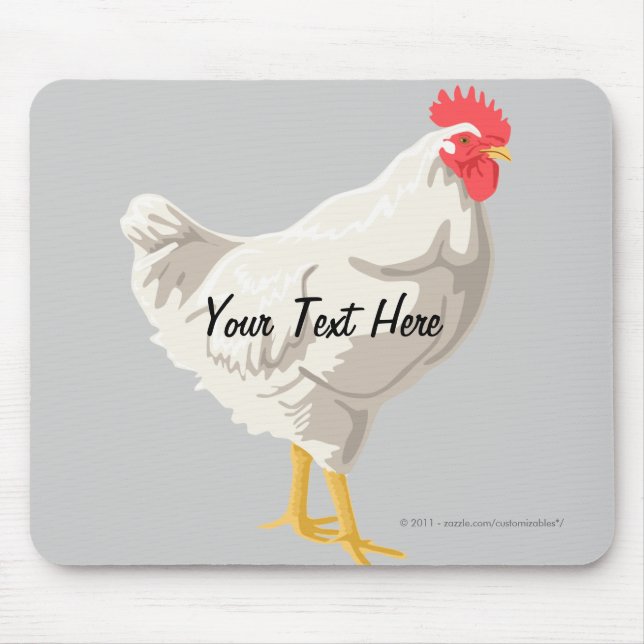 White Chicken Mouse Mat (Front)