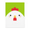 White Chicken on Green Postcards