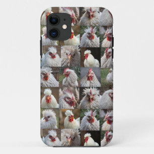 White Chicken Photo Collage, iPhone 11 Case