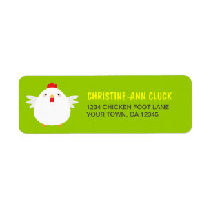White Chicken Return Address Labels
