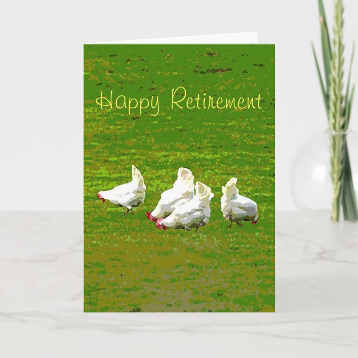 White chickens Retirement card | Zazzle.co.uk