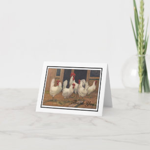 White Chickens Thank You Card
