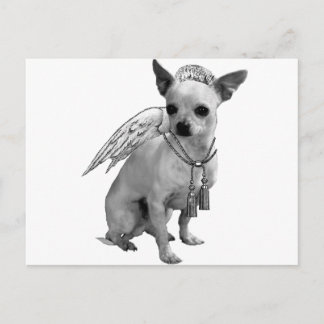 White Chihuahua Angel Wings Postcard