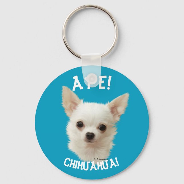 White Chihuahua, Aye Chihuahua Key Ring (Front)