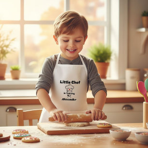 White Child's Apron - Little Chef in Training