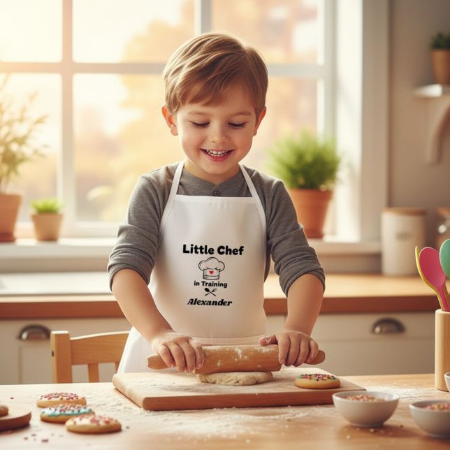 White Child's Apron - Little Chef in Training (Creator Uploaded)