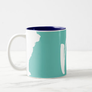 White Chinese Dog Year Birthday Monogram M3 Two-Tone Coffee Mug