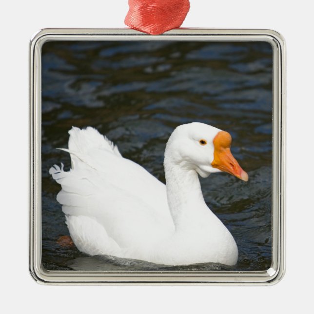 White Chinese Goose Metal Tree Decoration (Front)