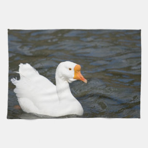 White Chinese Goose Tea Towel